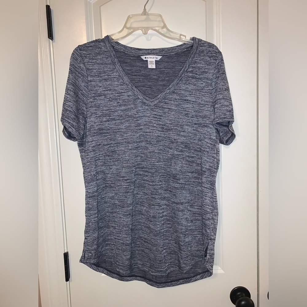 Athleta Gray Women's V-Neck Top
